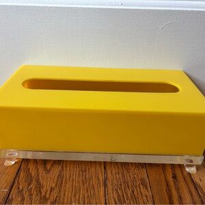 Vtg Eugenie Originals Yellow Lucite Rectangular Tissue Box Holder